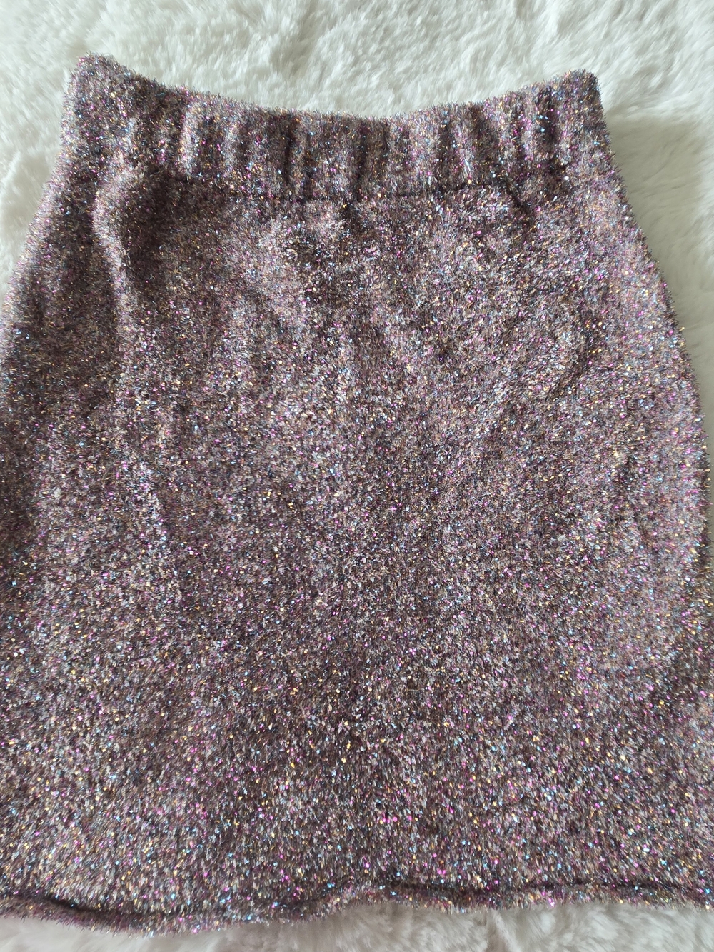 IRO Iridescent Sparkle Mini Skirt in Purple Multi